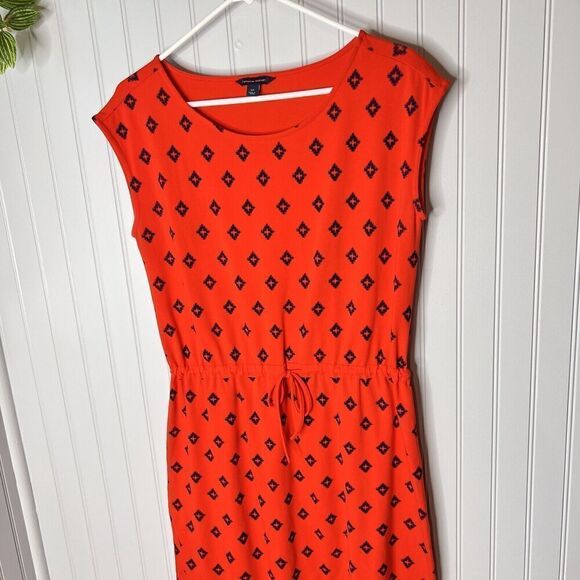 Tommy Hilfiger Dress Sz SP Cotton Drawstring Sundress Beach Red Black 0108 - Picture 2 of 14